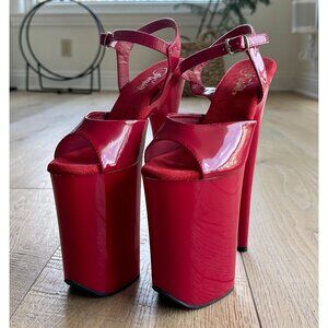 Pleaser red patent 9" heel (Infinity 909)